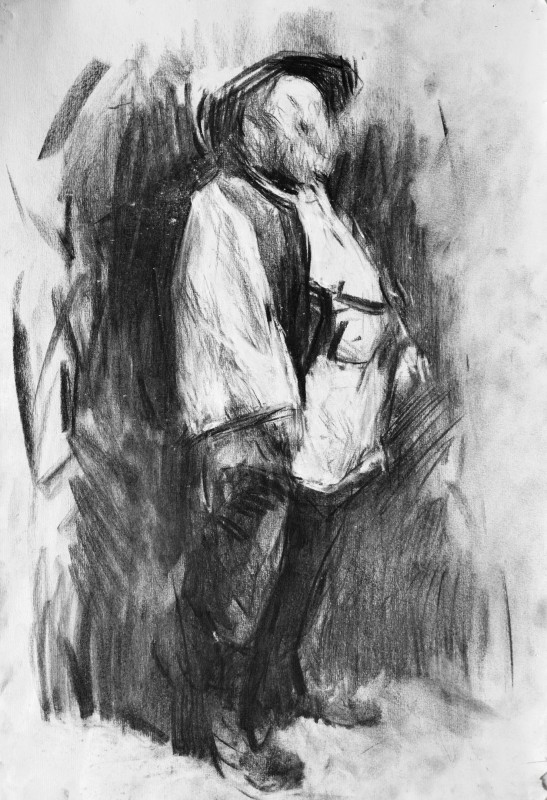 "Рисунок. Фигура / полуфигура" by Гхеоргхе Лисица, смешанная техника / бумага