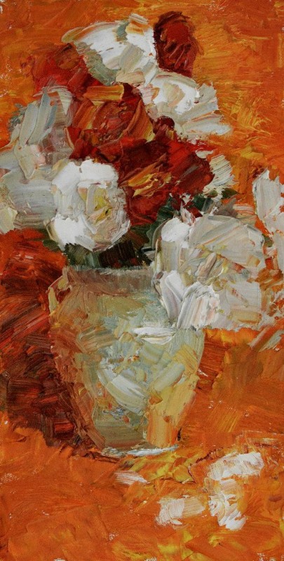 "Studiu. Natură statică cu flori" by Renata Afanasii, 2013, oil on canvas