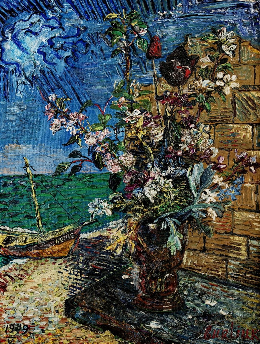 "Pictură. Natură statică" by David Davidovich Burliuk