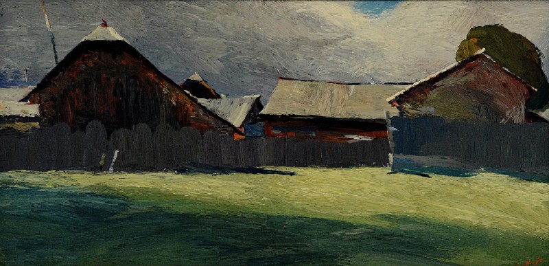 "Landscape. Moldovița" by Анатол Гимпу, 1999, 350x700mm, масло / холст