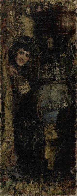 "Neapolitan Boy" by Antonio Mancini, 1895, 165.5cm x 66.5cm, oil on canvas