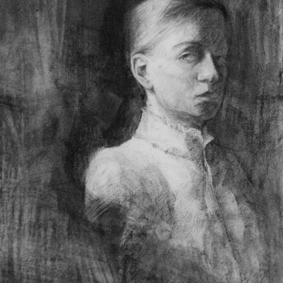 "Drawing. Self-portrait. Long term" by Alexandra Clapatiuc, 500x400mm, oil on canvas