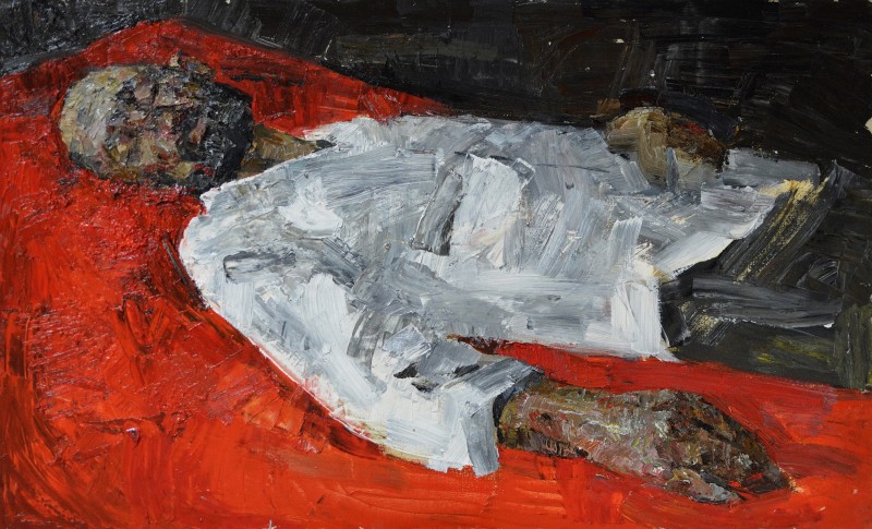 "Painting. Figure. Long term" by Diana Rumeghea, 420x840mm, oil on canvas