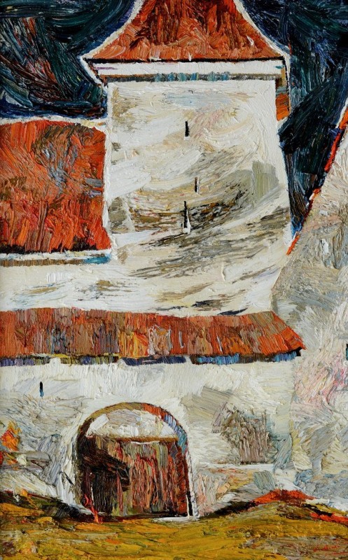 "Turn. Merghindeal" by Anatol Ghimpu, 2012, 620x400mm, ulei pe pânză