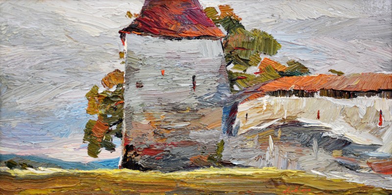 "Merghindeal" by Anatol Ghimpu, 2005, 200x400mm, ulei pe pânză