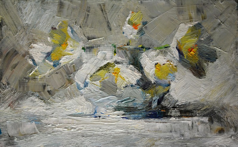 "Studiu. Flori" by Кристина Демиан, 2017, 250x400mm, масло / холст