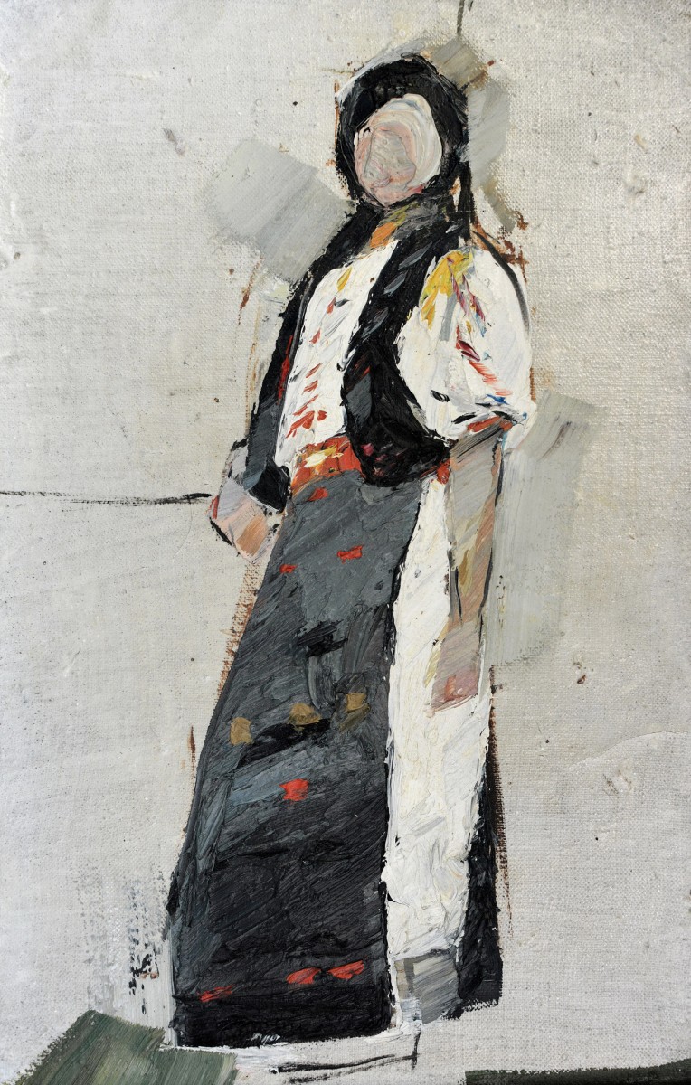 "Figură în național. Plein-air" by Rodica Dubasari, 2013, 400x250mm, oil on canvas
