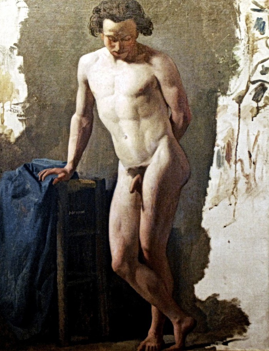 Academic painting. Male nudity