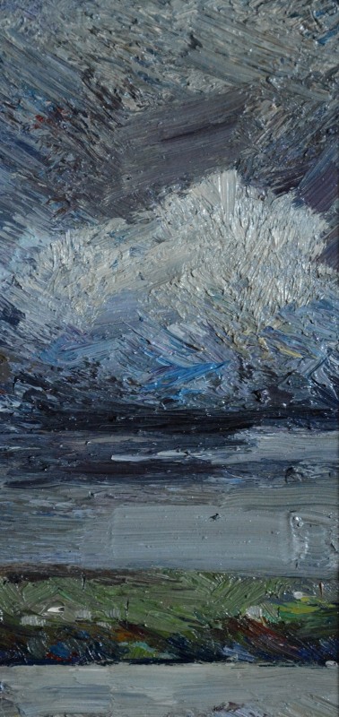 "Motiv" by Victor Teslaru, 2014, 200x400mm, ulei pe pânză