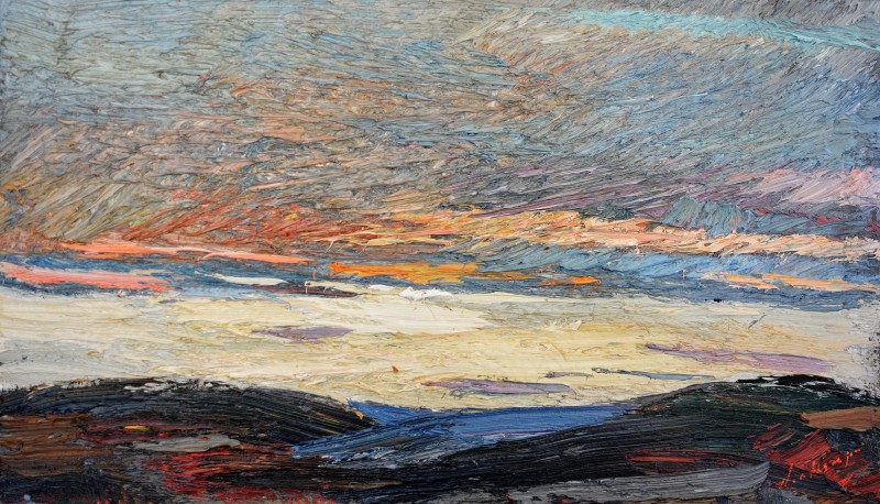 "State" by Anatol Ghimpu, 2016, 300x520mm, oil on canvas