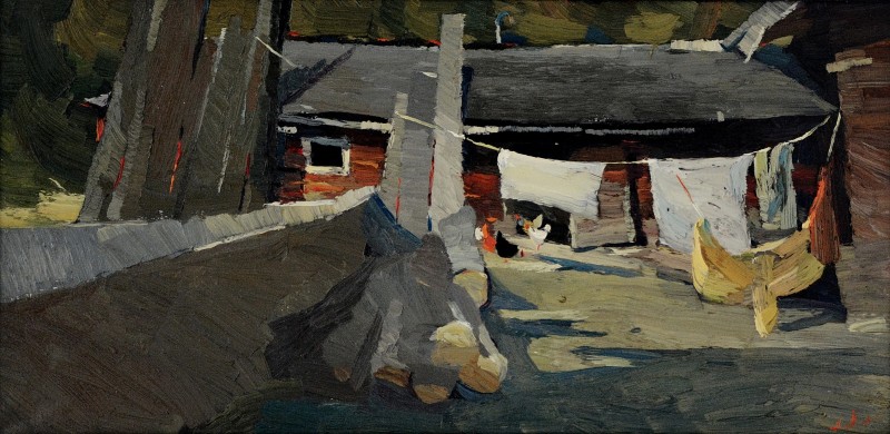 "Motiv. Humor" by Anatol Ghimpu, 1999, 420x840mm, ulei pe pânză