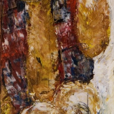 "Compoziție" by Alexandra Clapatiuc, 2008, 250x150mm, Ulei pe hârtie