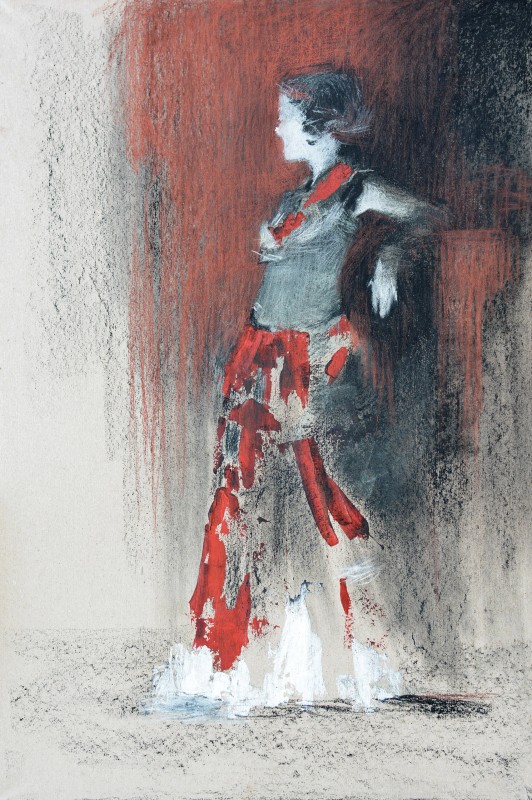 "Drawing. Pleinair. Figure. Long term" by Cristina Demian, 600x400mm, Russian sauce and pastel on paper