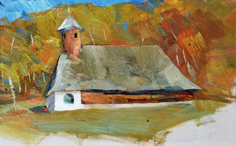 "Painting. Pleinair. Pleinair romania" by Olga Andronovici, oil on canvas