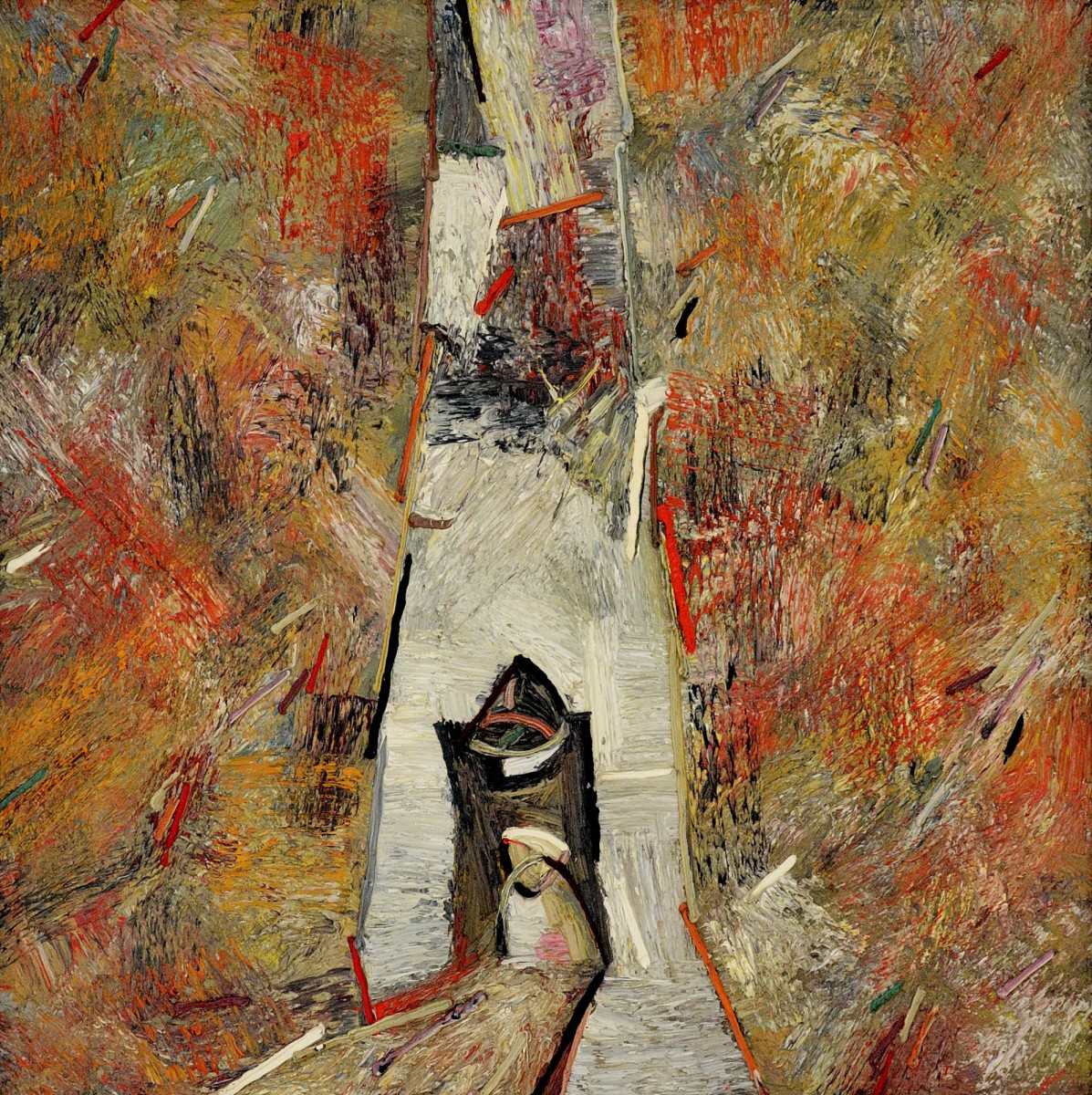 "Dialog (Dialogue)" by Anatol Ghimpu, 1998, 710x710mm, oil on canvas