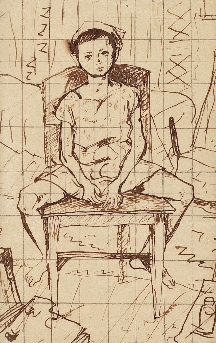 "Рисунок. Фигура / полуфигура" by Ниcолае Тонитза