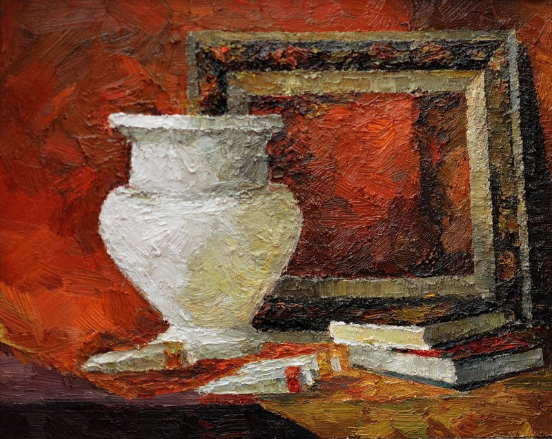 "Natură statică cu ghips" by Carolina Leagul, 2011, 400x500mm, oil on canvas