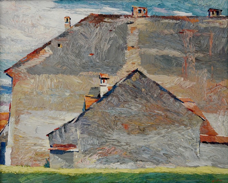 "Etude. Sighișoara" by Anatol Ghimpu, 2007, 420x520mm, oil on canvas
