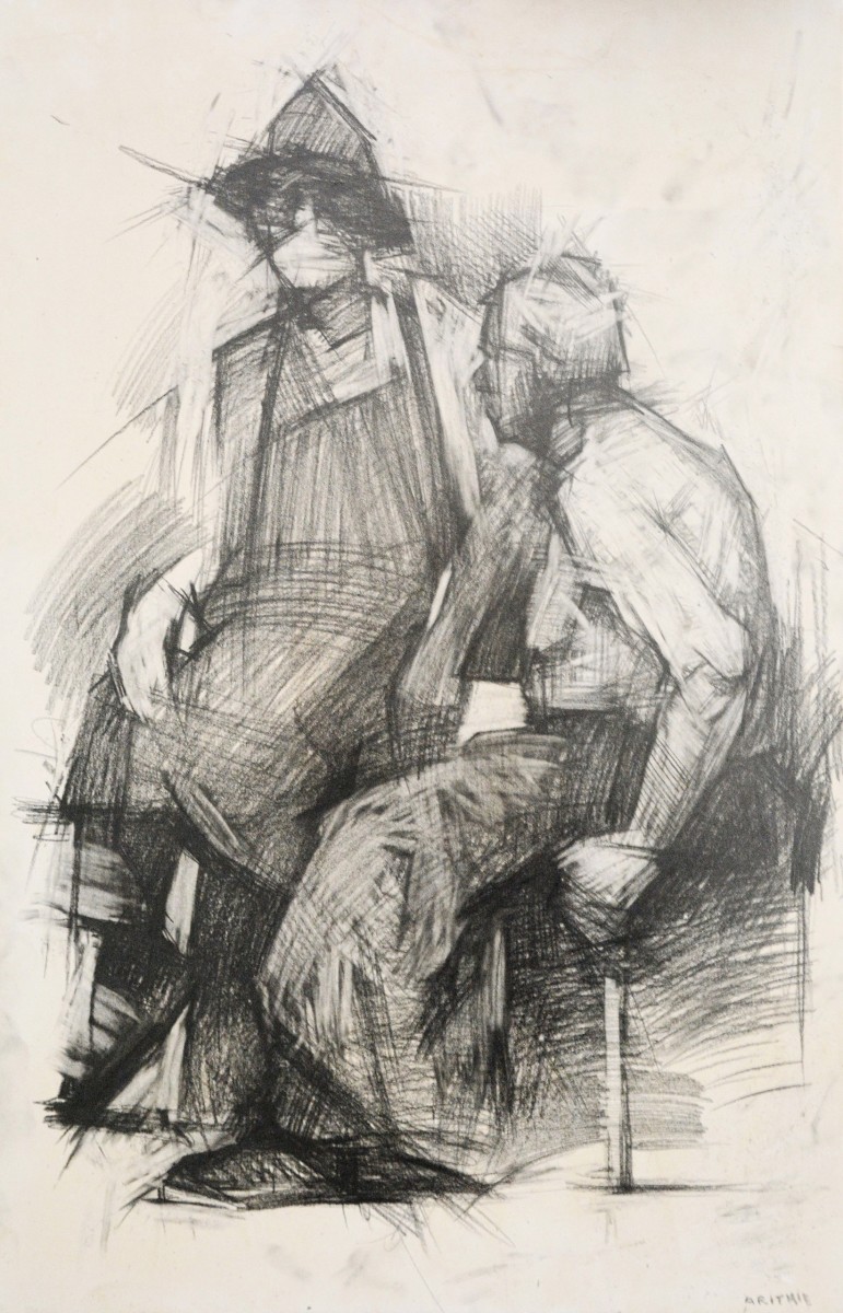 "Рисунок. Пленэр. Фигура / полуфигура" by Александру Унтилов, 600x400mm, карандаш / бумага