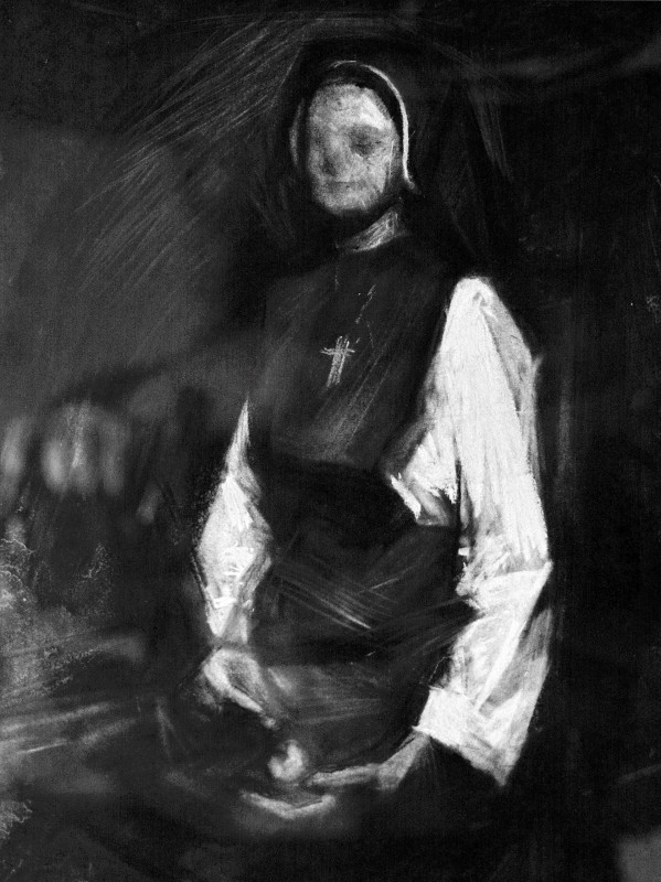 "Sketch" by Ion Golubei, 2014, 400x300mm, Russian sauce on paper