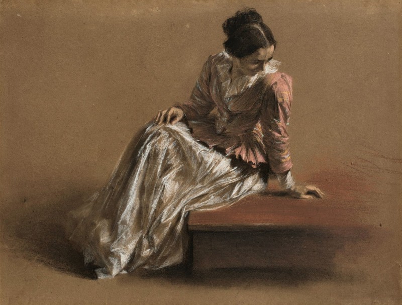 "Drawing. Figure" by Adolph von Menzel, pastel on paper