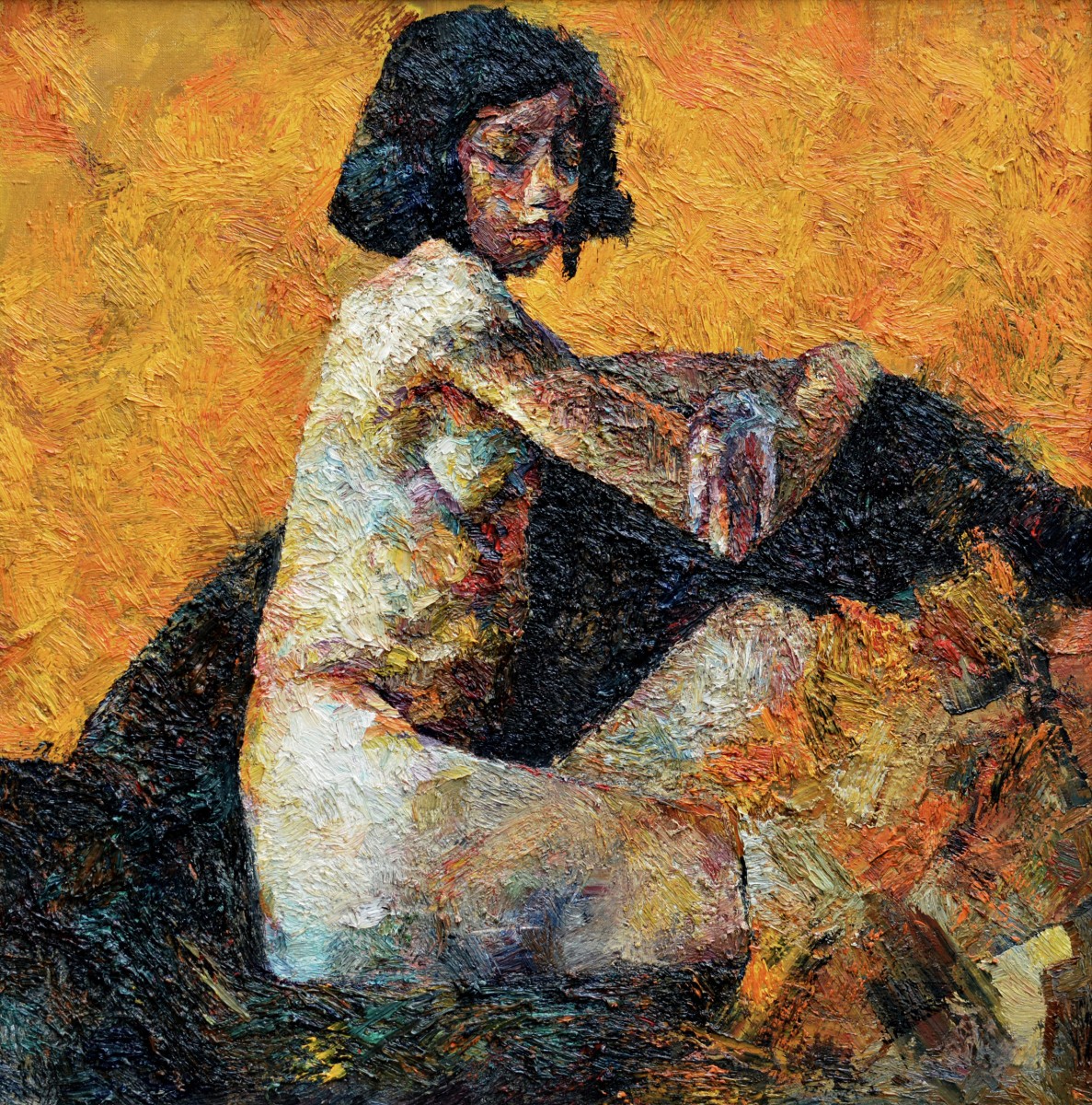 "Nud" by Кристина Демиан, 2016, 680x680mm, масло / холст