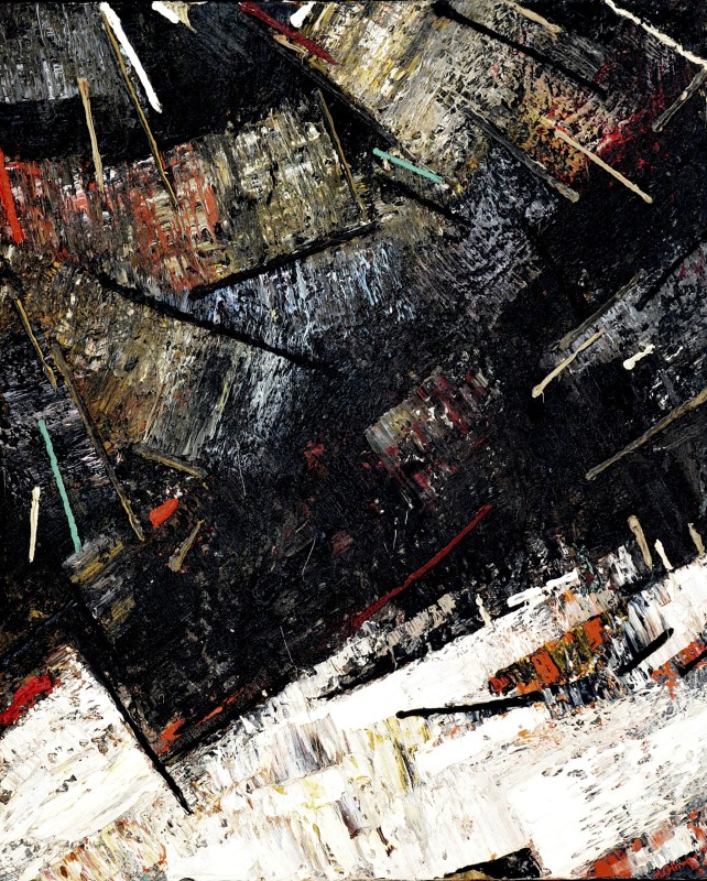 "Compozition" by Anatol Ghimpu, 1995, 670x550mm, oil on canvas