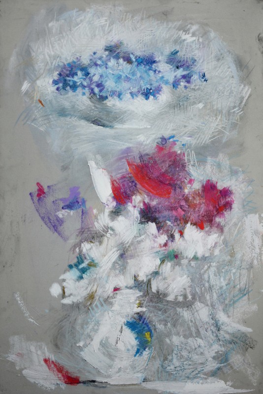 "Desen. Flori" by Doina Mîndrean, 600x400mm, pastel pe hârtie