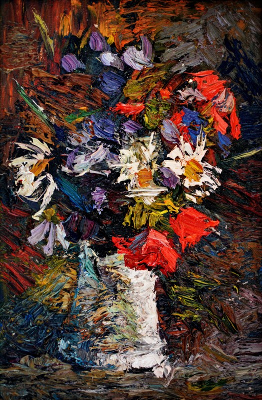 "Studiu flori" by Мэдэлина Cасиан, 2017, 300x200mm, масло / холст