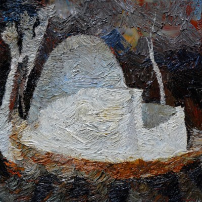"Motiv. Sibiu. Rugo" by Alexandra Clapatiuc, 2012, 420x420mm, oil on canvas