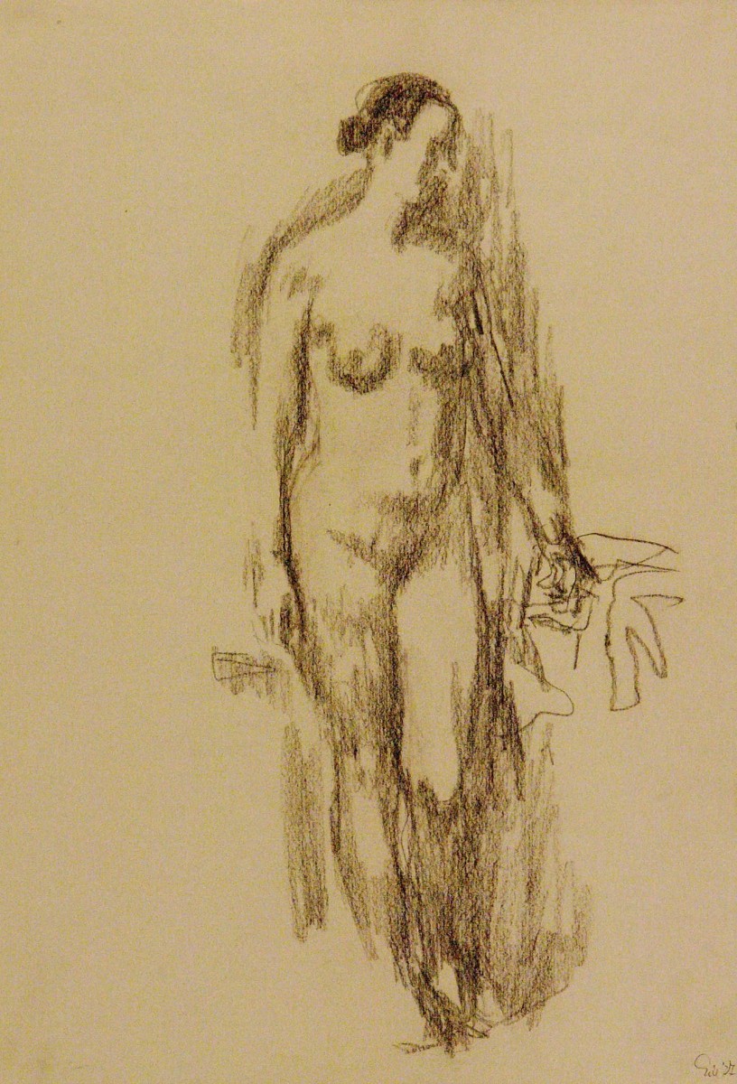 "Drawing. Nude" by Evsey Evseevich Moiseenko