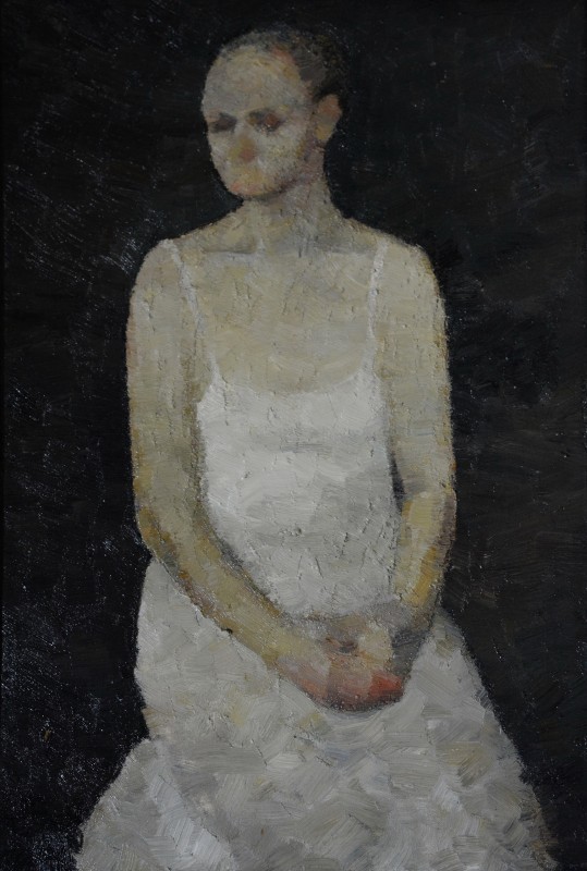 "Semifigură" by Alexandru Harbuzaru, 1999, 860x590mm, oil on canvas