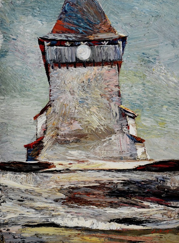 "Merghindeal. Tower" by Anatol Ghimpu, 400x300mm, oil on canvas
