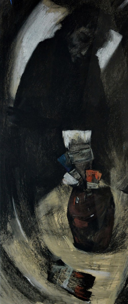 "Drawing. Long term" by Cristina Demian, 700x300mm, pastel on paper