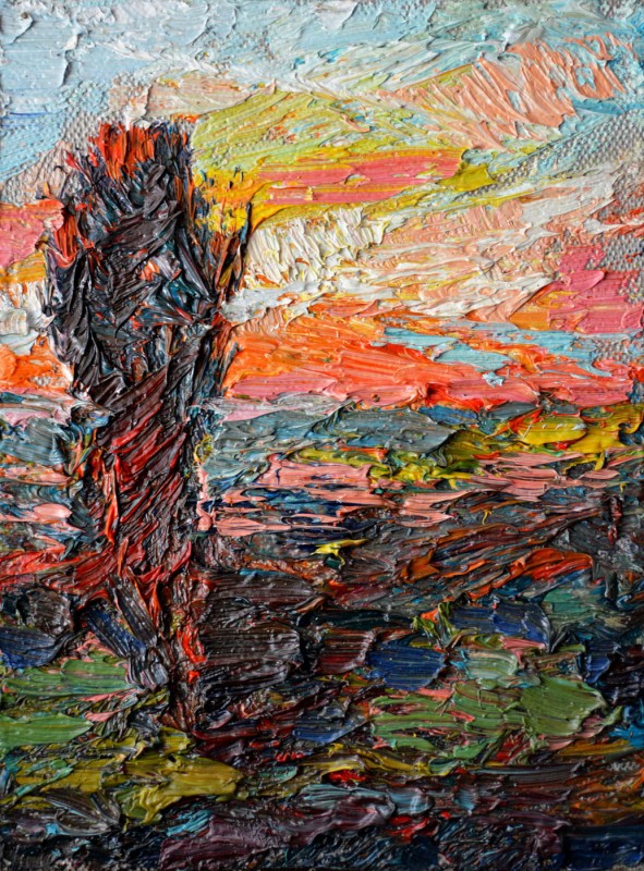"Motiv. Oxentea" by Mădălina Casian, 2016, 200x150mm, ulei pe pânză