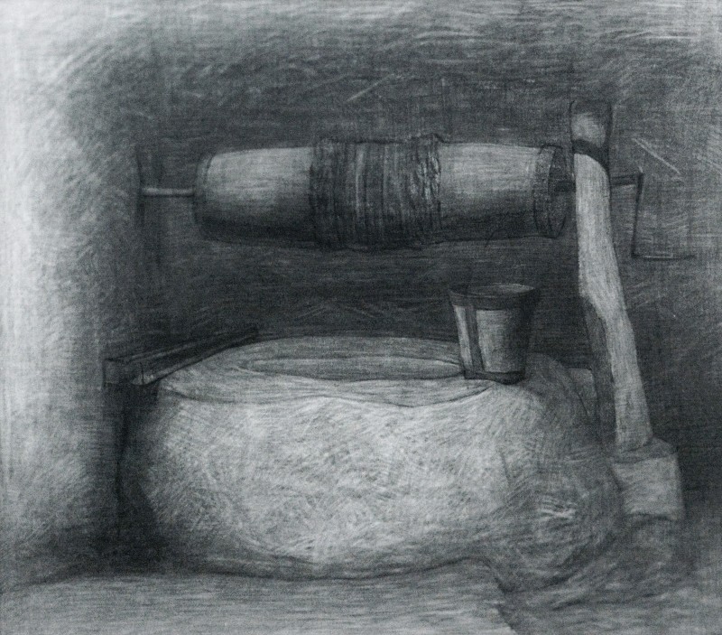 "Motiv rural" by Ниcолае Присаc, 2011, 300x300mm, карандаш / бумага