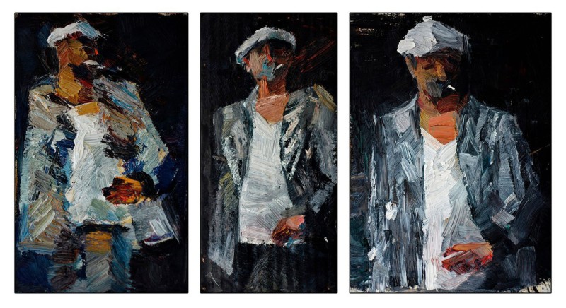 "Studiu. Semifigură" by Sanda Ceban, 2016, 180x130/230x110/180x150mm, oil on canvas