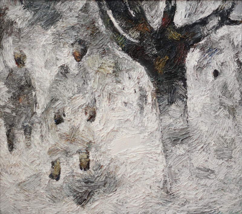 "Composition. The theater" by Ion Golubei, 2015, 700x800mm, oil on canvas