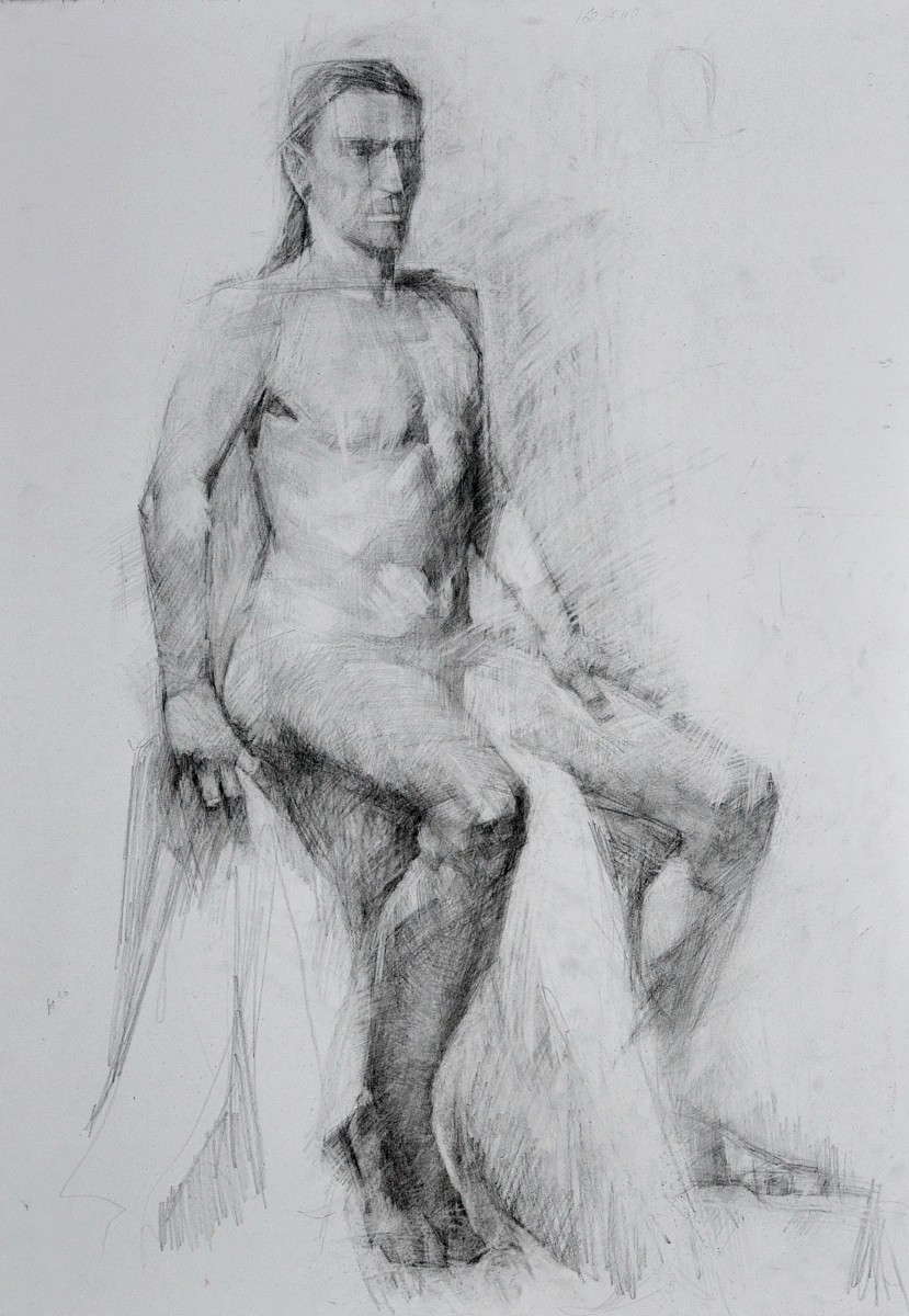 "Nud" by Valetina Trifan, 2015, 700x500mm, creion pe hârtie