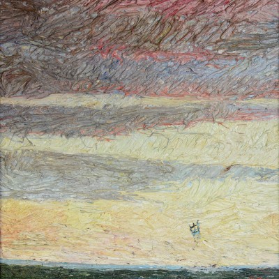 "Studiu. Cer" by Alexandra Clapatiuc, 2012, 300x300mm, oil on canvas