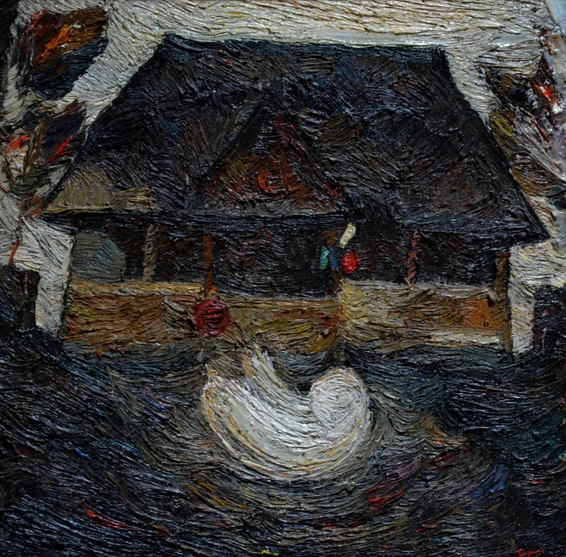 "Живопись. Пленэр. Продолжительный" by Александра Cлапатиуc, 420x420mm, масло / холст