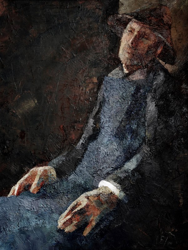 "Pictură. Figură / semifigură. De lungă durată" by Marina Ermurache, 670x520mm, ulei pe pânză