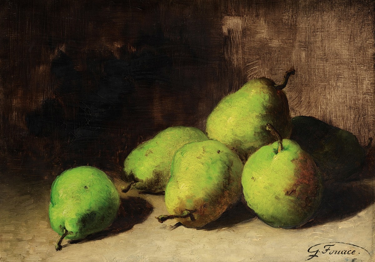"Painting. Still life" by Guillaume Romain Fouace, oil on canvas