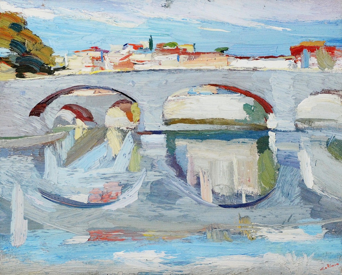"Roma. River Tibru" by Anatol Ghimpu, 1999, 415x515, oil on canvas
