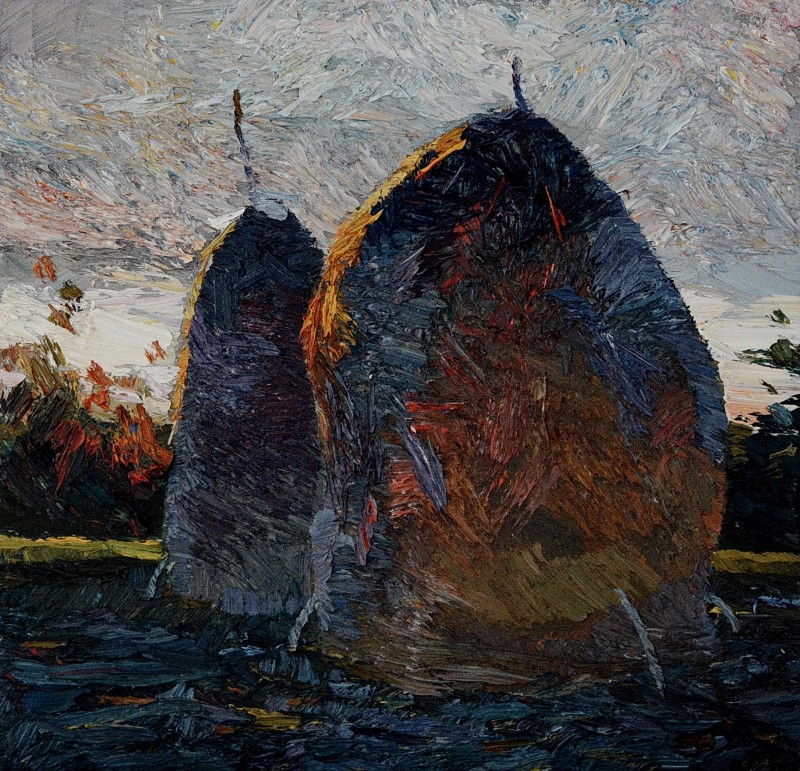 "Стога" by Анатол Гимпу, 2000, 420x420mm, масло / холст