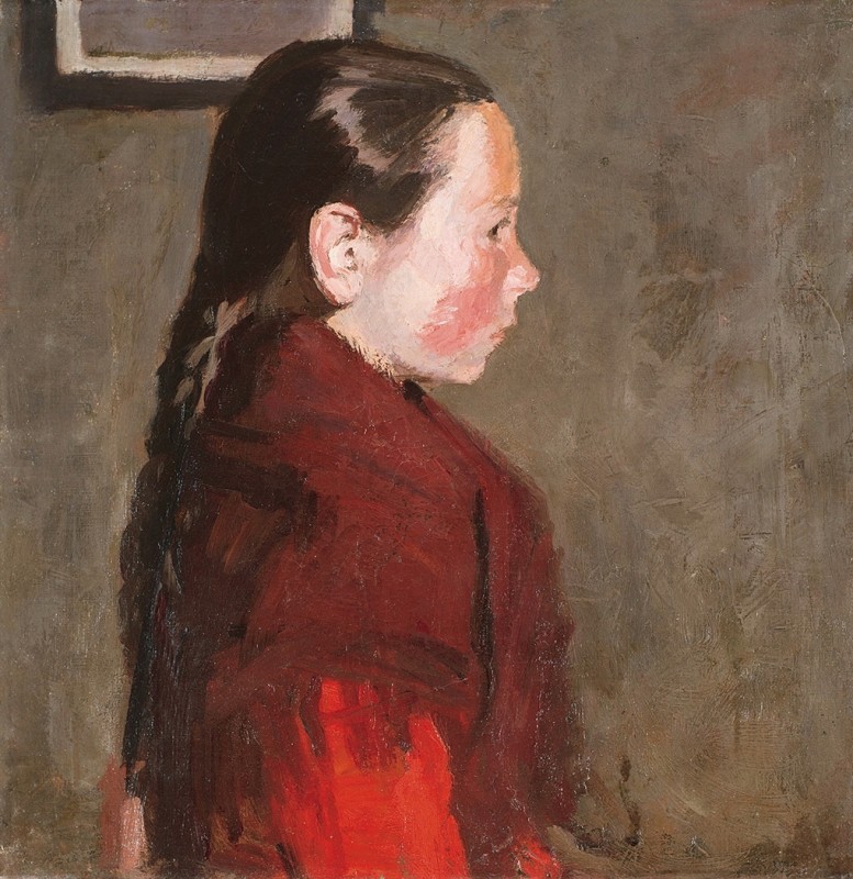 "Pictură. Portret. Figură / semifigură" by Adolf Fényes, ulei pe pânză