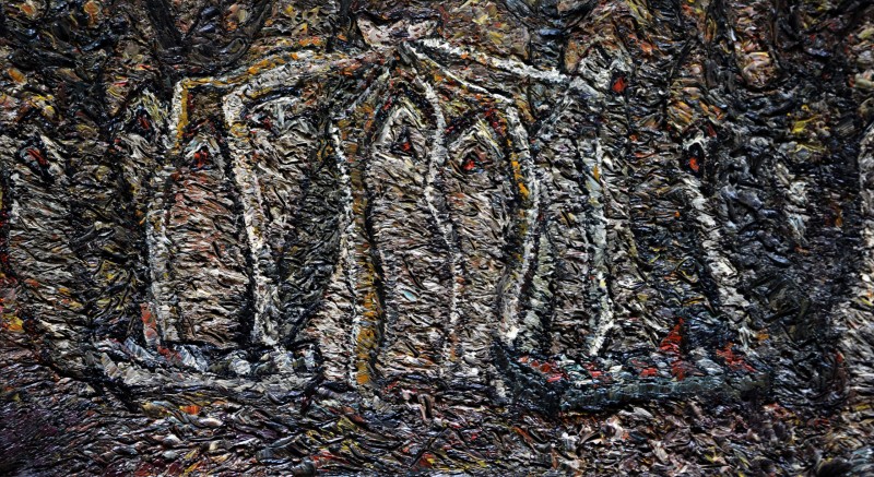 "Composition. Long term" by Olga Ilieș, 380x690mm, oil on canvas