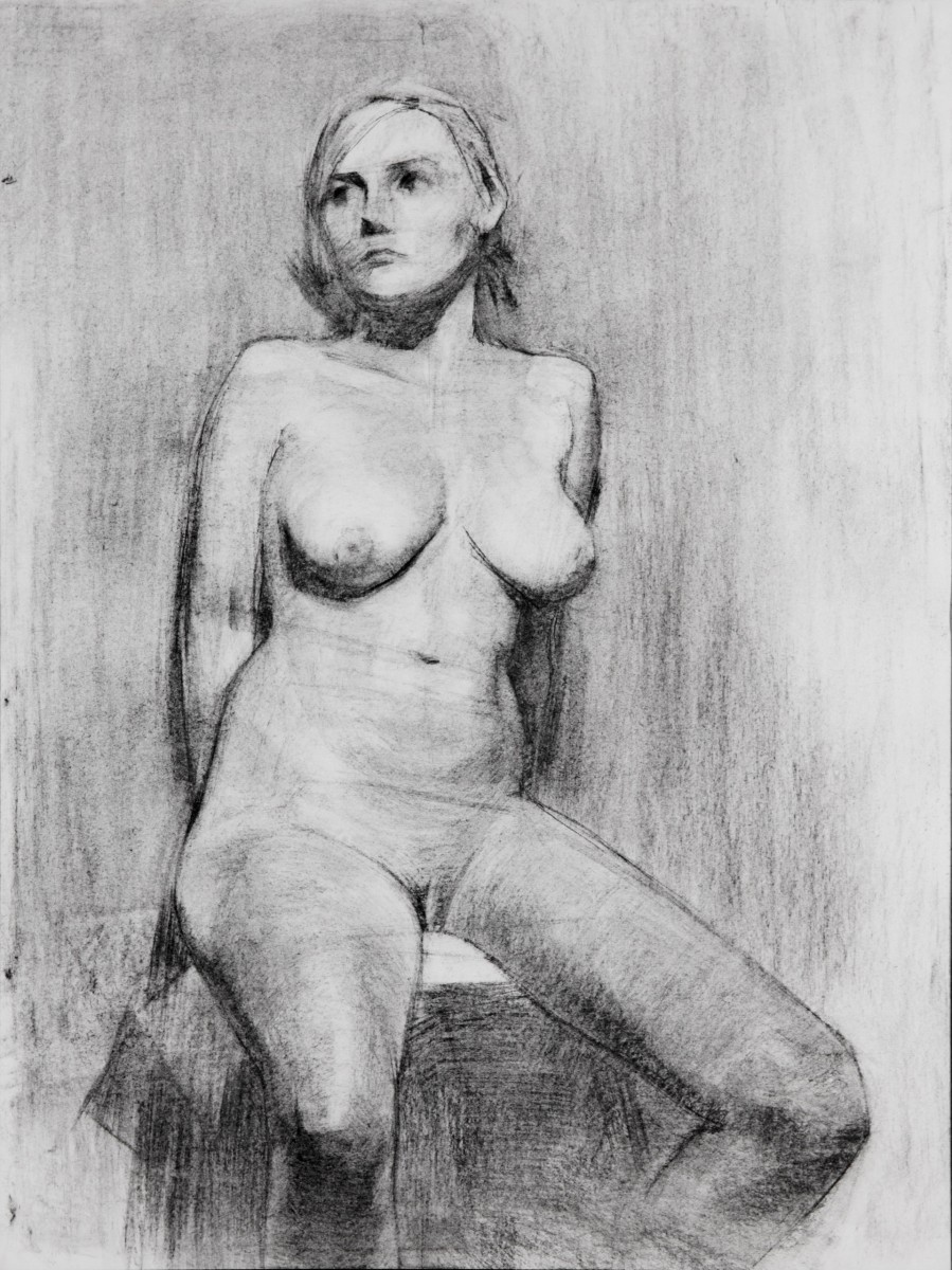 "Seminud" by Александра Cлапатиуc, 2009, 500x400mm, уголь / бумага