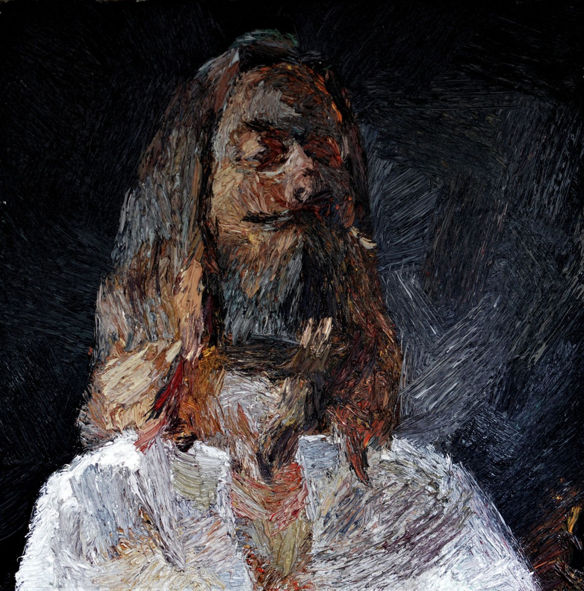 "Studiu. Portret" by Ion Golubei, 2016, 420x420mm, ulei pe pânză