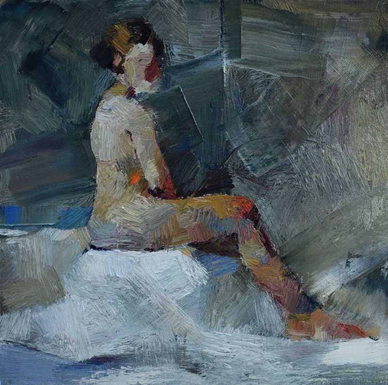 "Studiu. Nud" by Cristina Demian, 2017, 300x300mm, oil on canvas